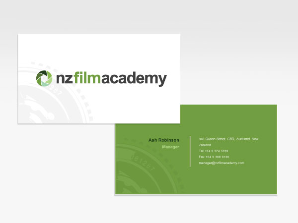 New Zealand Film Academy Business Cards